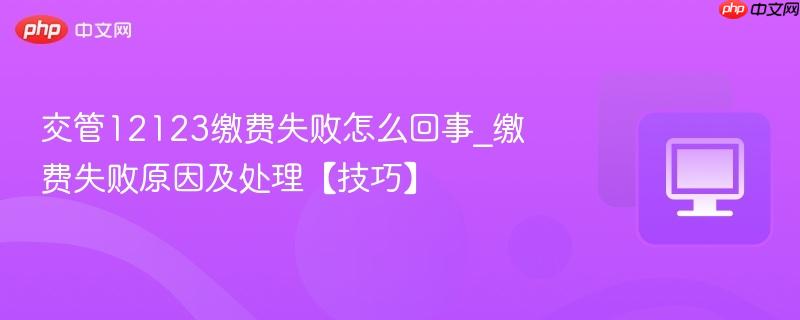 交管12123缴费失败怎么回事_缴费失败原因及处理【技巧】  第1张