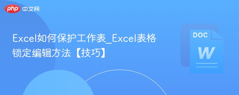 Excel如何保护工作表_Excel表格锁定编辑方法【技巧】  第1张