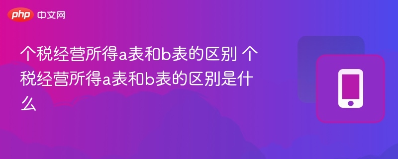 个税经营所得a表和b表的区别 个税经营所得a表和b表的区别是什么