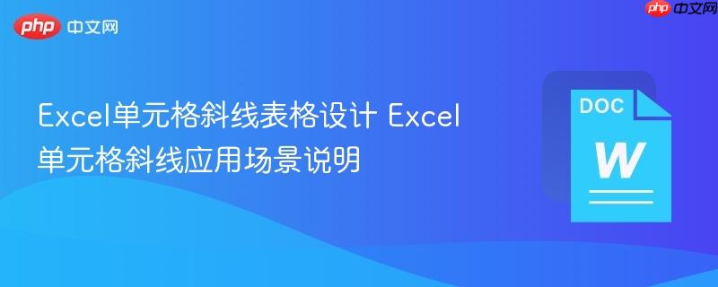Excel单元格斜线表格设计 Excel单元格斜线应用场景说明