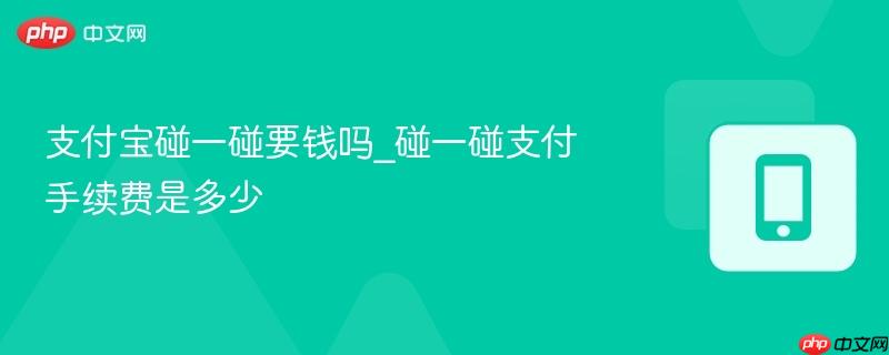 支付宝碰一碰要钱吗_碰一碰支付手续费是多少