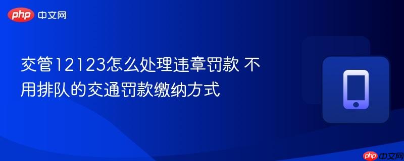 交管12123怎么处理违章罚款 不用排队的交通罚款缴纳方式  第1张
