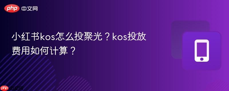 小红书kos怎么投聚光？kos投放费用如何计算？