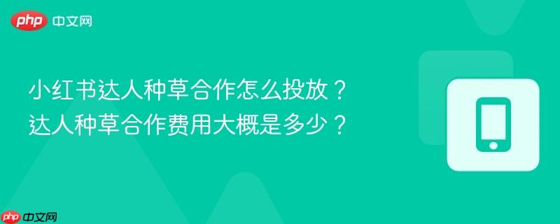 小红书达人种草合作怎么投放？达人种草合作费用大概是多少？