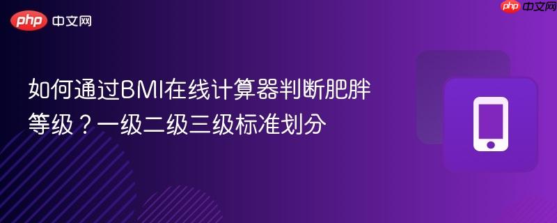 如何通过BMI在线计算器判断肥胖等级？一级二级三级标准划分  第1张