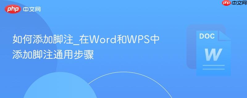 如何添加脚注_在Word和WPS中添加脚注通用步骤