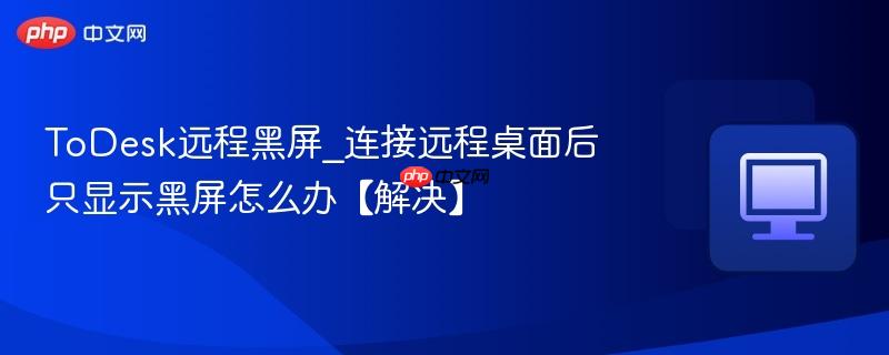 ToDesk远程黑屏_连接远程桌面后只显示黑屏怎么办【解决】