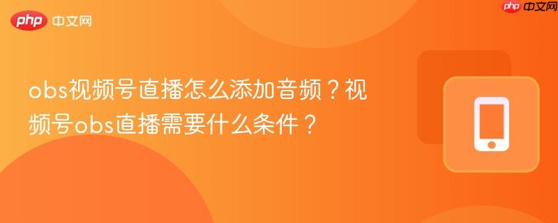 obs视频号直播怎么添加音频？视频号obs直播需要什么条件？  第1张