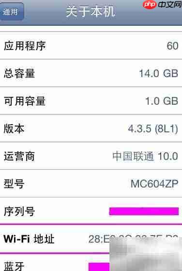 查看iPhone/iPad的MAC地址方法  第4张