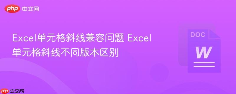 Excel单元格斜线兼容问题 Excel单元格斜线不同版本区别  第1张