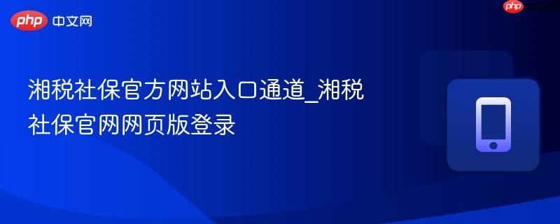 湘税社保官方网站入口通道_湘税社保官网网页版登录  第1张