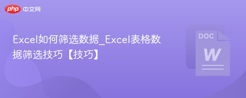 Excel如何筛选数据_Excel表格数据筛选技巧【技巧】  第1张