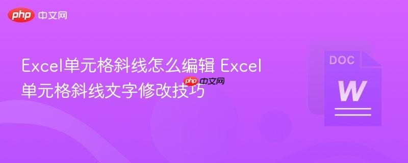 Excel单元格斜线怎么编辑 Excel单元格斜线文字修改技巧  第1张