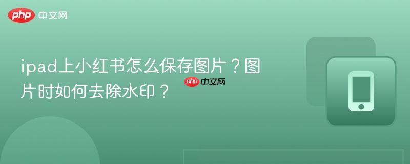 ipad上小红书怎么保存图片？图片时如何去除水印？  第1张