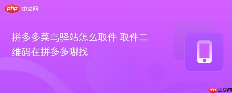 拼多多菜鸟驿站怎么取件 取件二维码在拼多多哪找  第1张