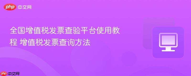 全国增值税发票查验平台使用教程 增值税发票查询方法  第1张