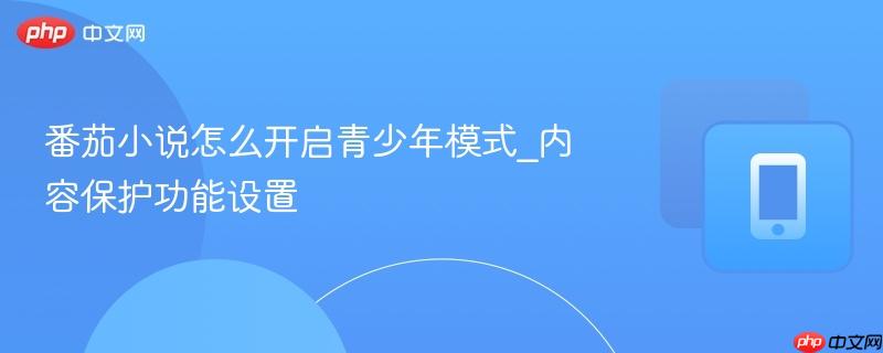 番茄小说怎么开启青少年模式_内容保护功能设置  第1张