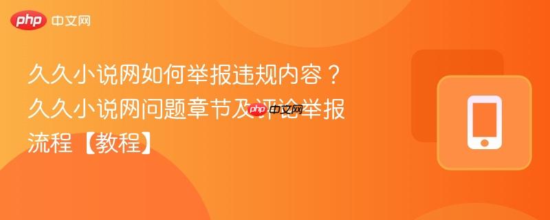 久久小说网如何举报违规内容？久久小说网问题章节及评论举报流程【教程】