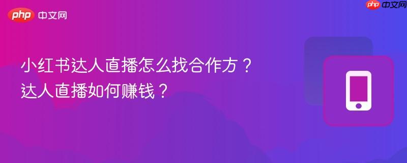 小红书达人直播怎么找合作方？达人直播如何赚钱？  第1张