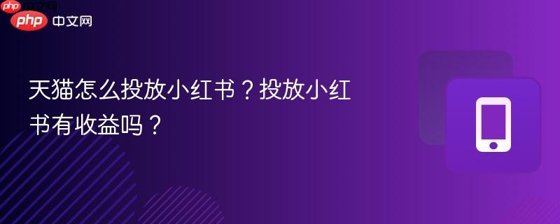 天猫怎么投放小红书？投放小红书有收益吗？