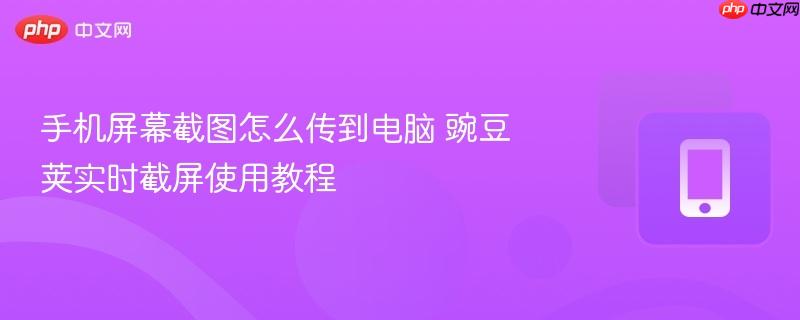 手机屏幕截图怎么传到电脑 豌豆荚实时截屏使用教程  第1张