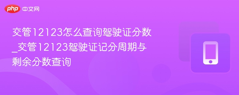 交管12123怎么查询驾驶证分数_交管12123驾驶证记分周期与剩余分数查询  第1张