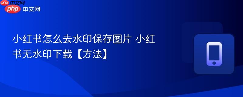 小红书怎么去水印保存图片 小红书无水印下载【方法】  第1张