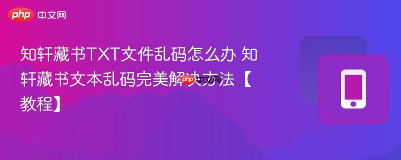 知轩藏书TXT文件乱码怎么办 知轩藏书文本乱码完美解决方法【教程】