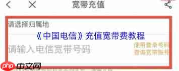 中国电信app如何进行宽带充值  第2张
