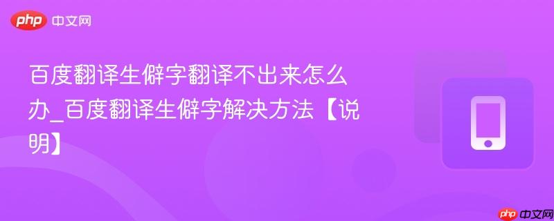 百度翻译生僻字翻译不出来怎么办_百度翻译生僻字解决方法【说明】