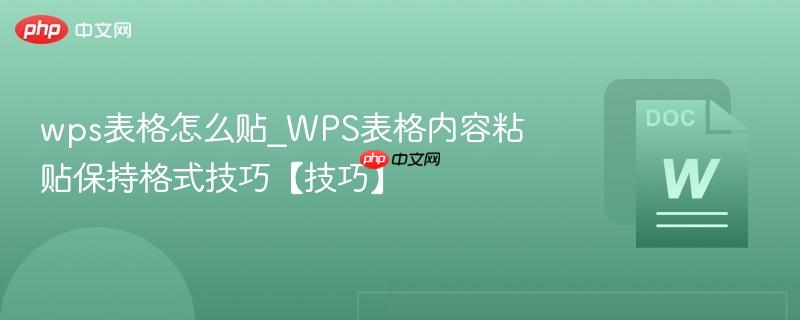 wps表格怎么贴_WPS表格内容粘贴保持格式技巧【技巧】