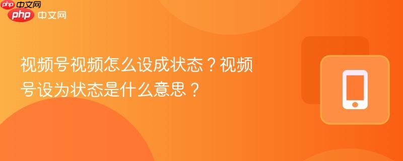 视频号视频怎么设成状态？视频号设为状态是什么意思？  第1张