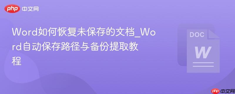 Word如何恢复未保存的文档_Word自动保存路径与备份提取教程  第1张