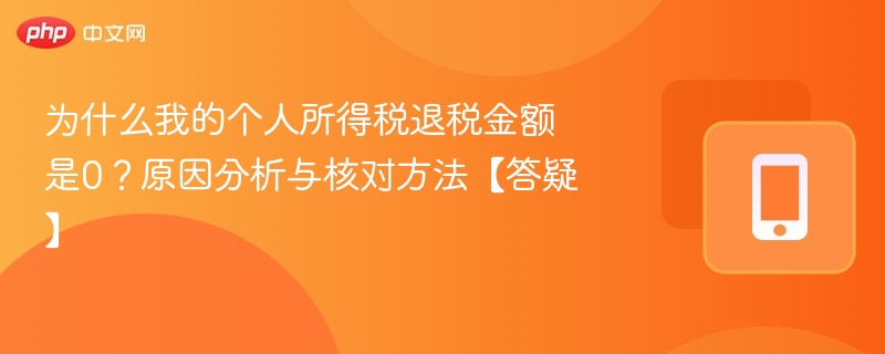 为什么我的个人所得税退税金额是0？原因分析与核对方法【答疑】