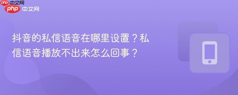 抖音的私信语音在哪里设置？私信语音播放不出来怎么回事？  第1张