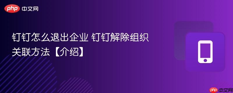 钉钉怎么退出企业 钉钉解除组织关联方法【介绍】  第1张