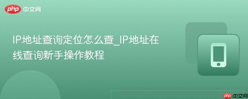 IP地址查询定位怎么查_IP地址在线查询新手操作教程