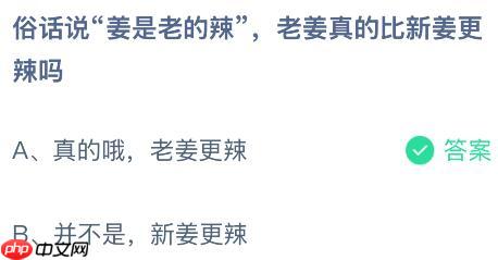 俗话说“姜是老的辣”，老姜真的比新姜更辣吗？蚂蚁庄园今日答案最新12.30  第2张