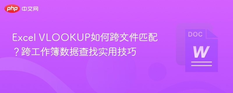 Excel VLOOKUP如何跨文件匹配？跨工作簿数据查找实用技巧  第1张