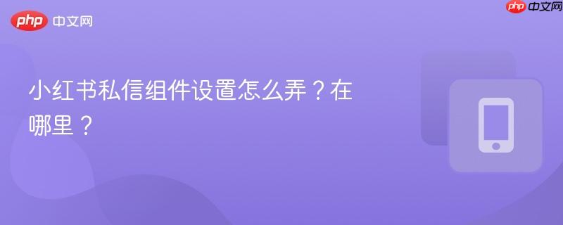 小红书私信组件设置怎么弄？在哪里？