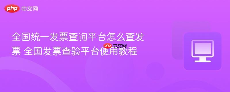 全国统一发票查询平台怎么查发票 全国发票查验平台使用教程