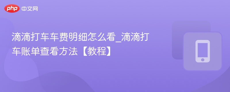 滴滴打车车费明细怎么看_滴滴打车账单查看方法【教程】  第1张