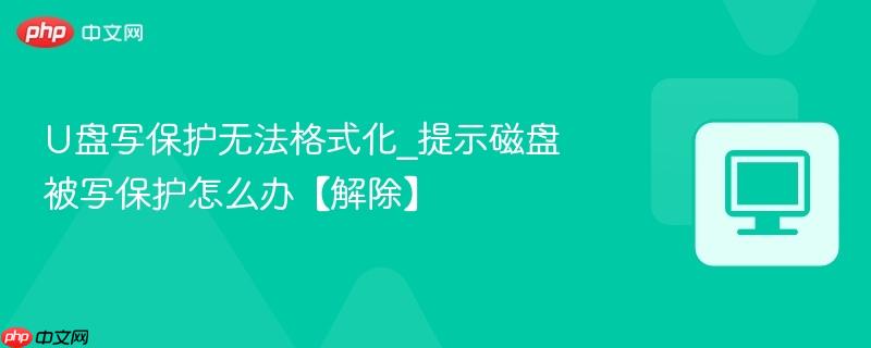 U盘写保护无法格式化_提示磁盘被写保护怎么办【解除】
