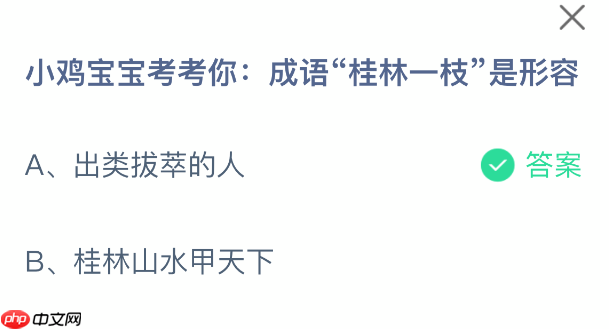 小鸡宝宝考考你：成语桂林一枝是形容