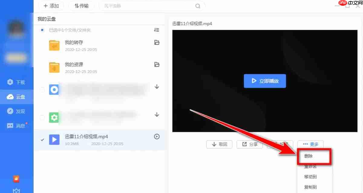 迅雷云盘怎么进行文件删除-迅雷云盘进行文件删除的方法  第4张