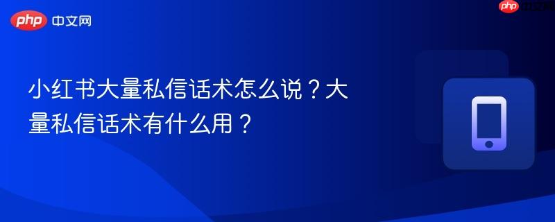 小红书大量私信话术怎么说？大量私信话术有什么用？  第1张