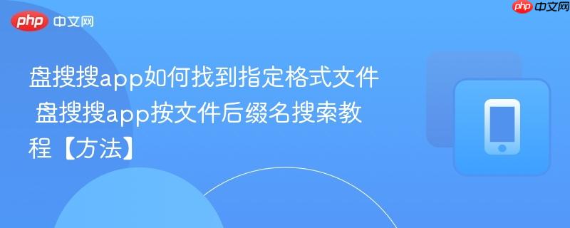 盘搜搜app如何找到指定格式文件 盘搜搜app按文件后缀名搜索教程【方法】