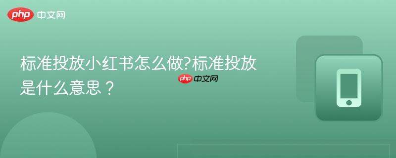 标准投放小红书怎么做?标准投放是什么意思？  第1张