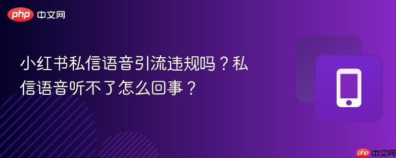 小红书私信语音引流违规吗？私信语音听不了怎么回事？