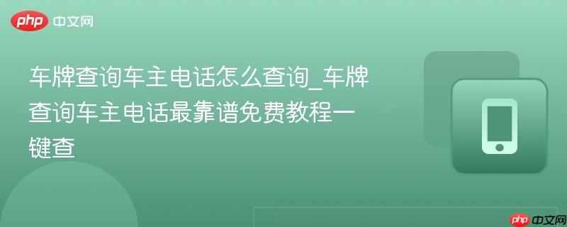 车牌查询车主电话怎么查询_车牌查询车主电话最靠谱免费教程一键查  第1张